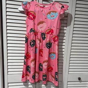 SHEIN Pink Donut Pattern Kids Dress